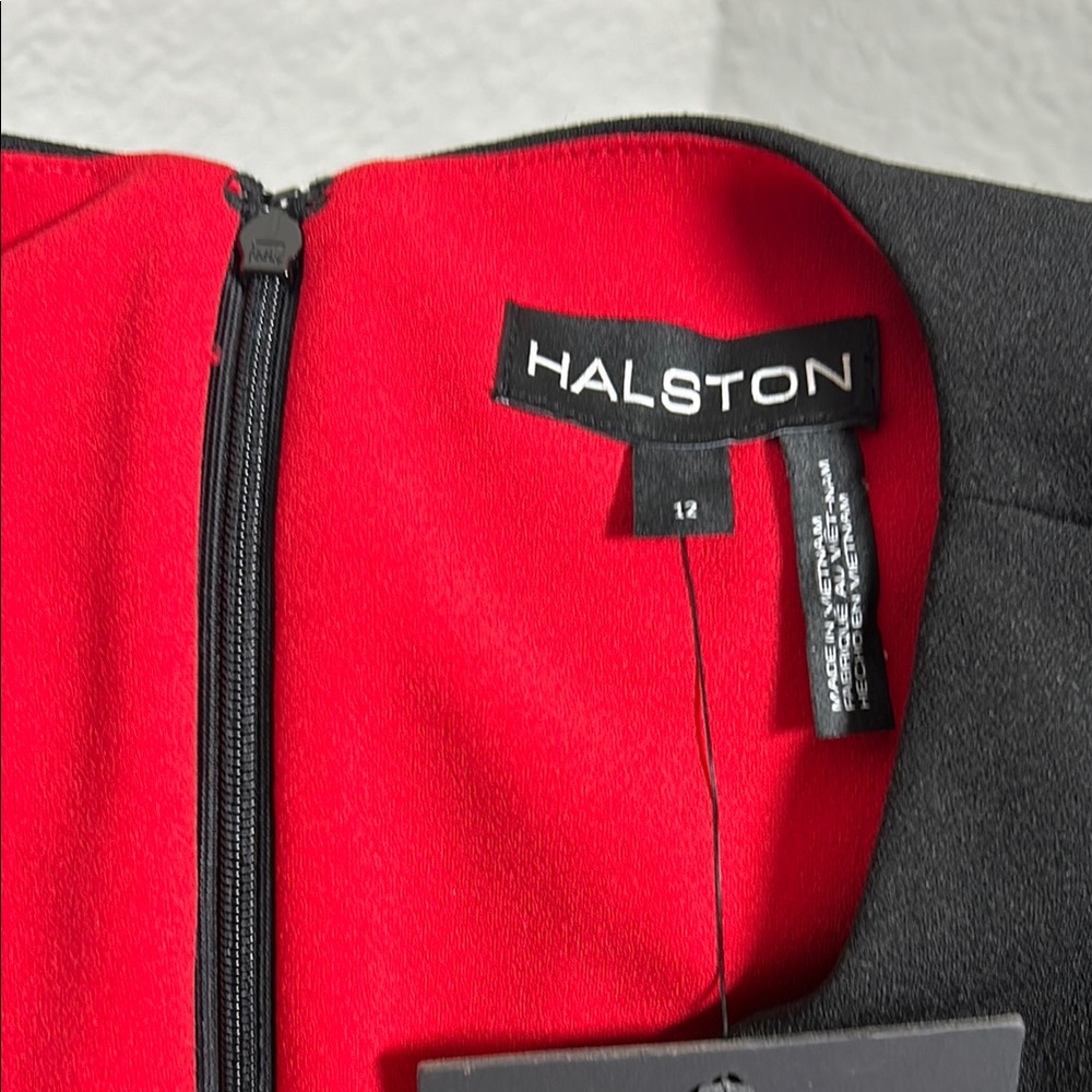 Halston Heritage Black and Red Jumpsuit with Bold Contrast - Picture 7 of 10